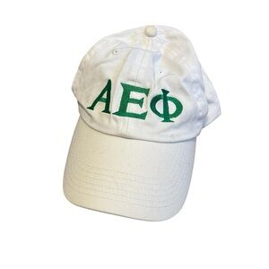 Cream & Green AEPHI Sorority Greeklife Hat Baseball Cap Unisex One Size Fit!